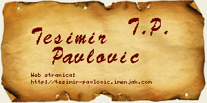 Tešimir Pavlović vizit kartica